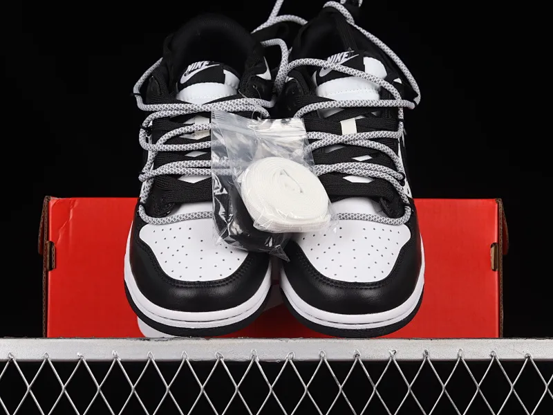 All Categories Nk SB Dunk Series Nk SB Dunk Low Low-top Sneakers Nk Dunk Low Black and White Red Panda Valentine's Day Customized Deconstructed Strap Casual Sneakers DD1503-106